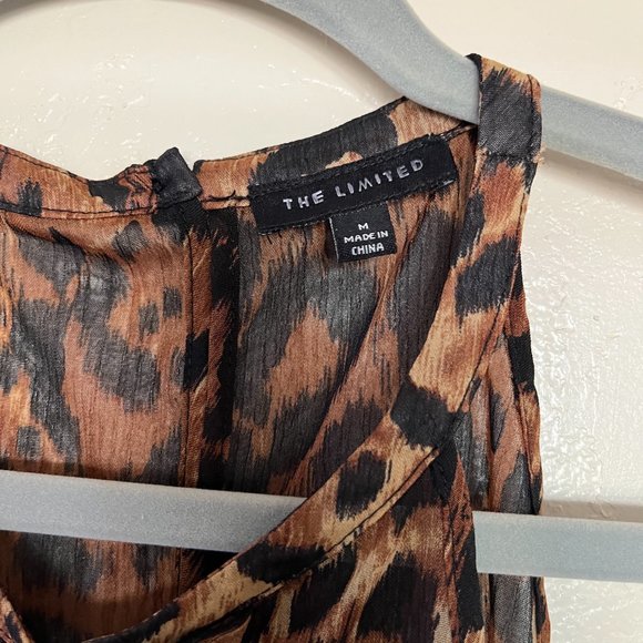 The Limited - Transparent Leopard Print Halter Neck Flouncy Blouse - M - Picture 4 of 7